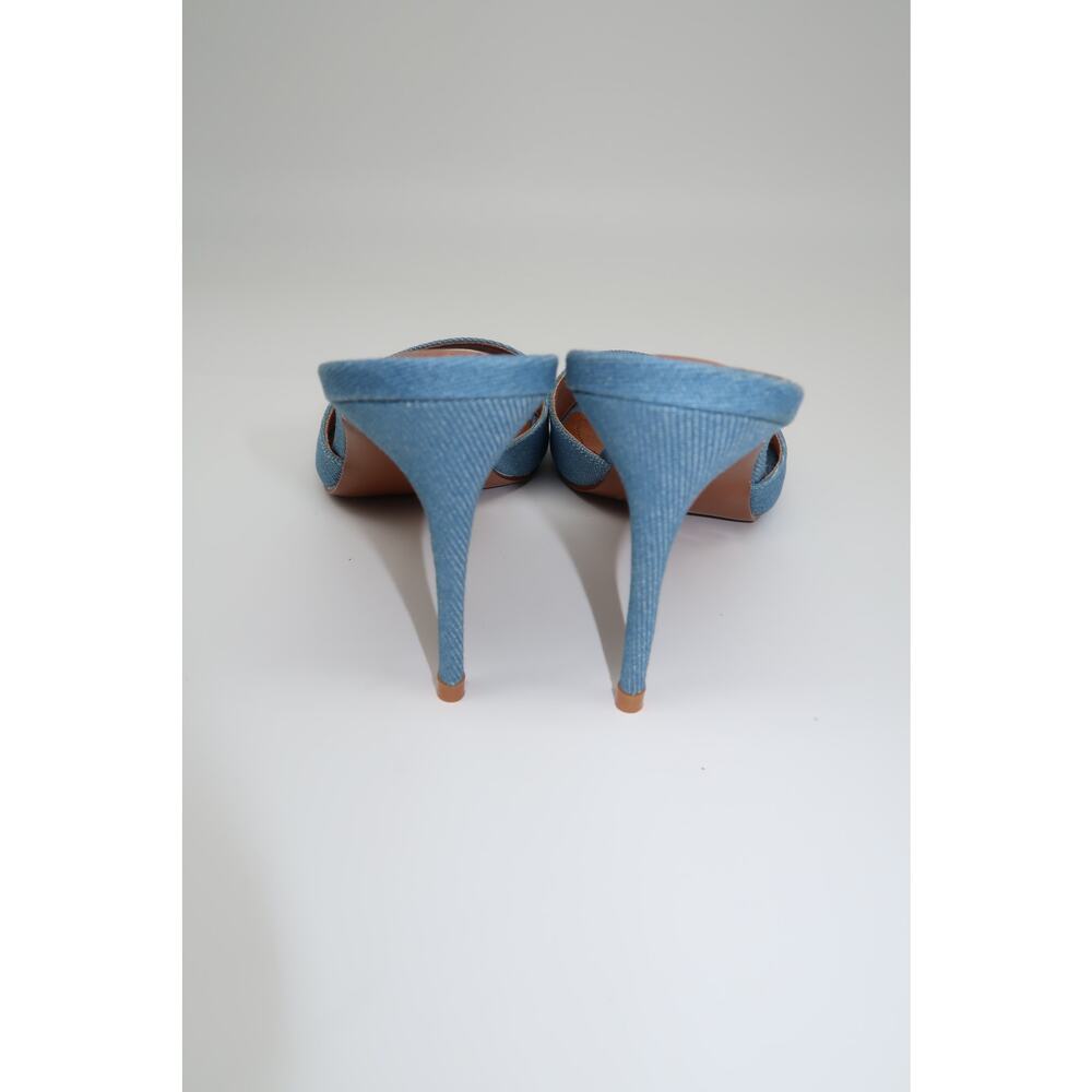 Cult of Coquette 120 Heeled Pointy Mules Blue Gia Denim Vegan Women's Size 7 - Picture 4 of 7